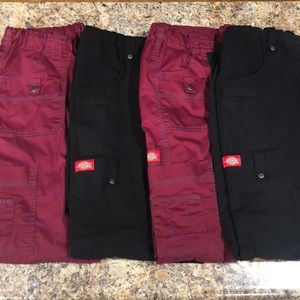 4 Dickies scrub pants